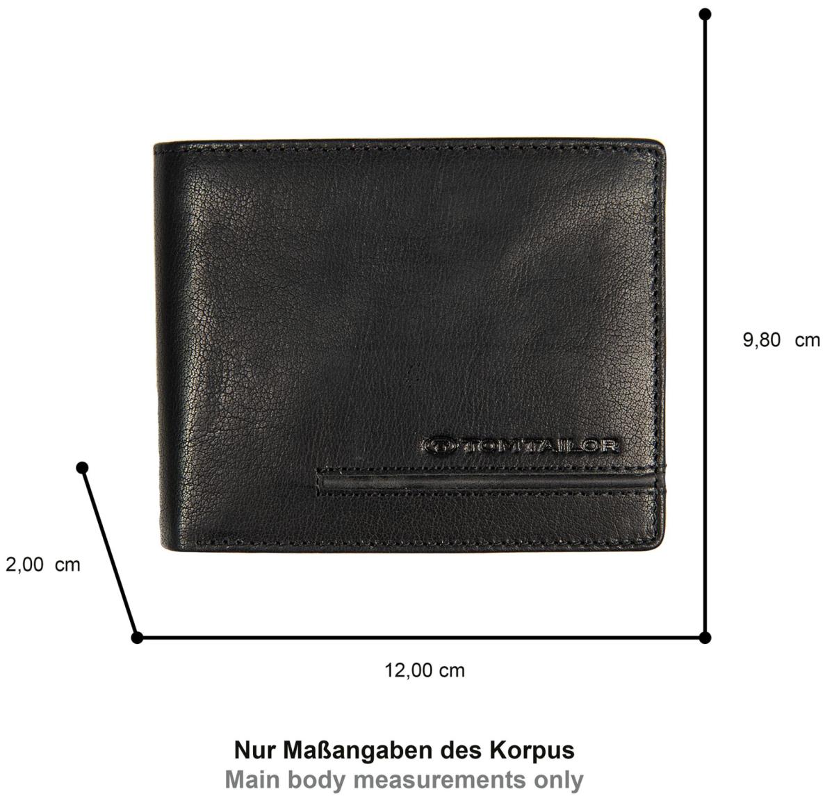 Tom Tailor Devon Herren Scheinbörse Leder Schwarz