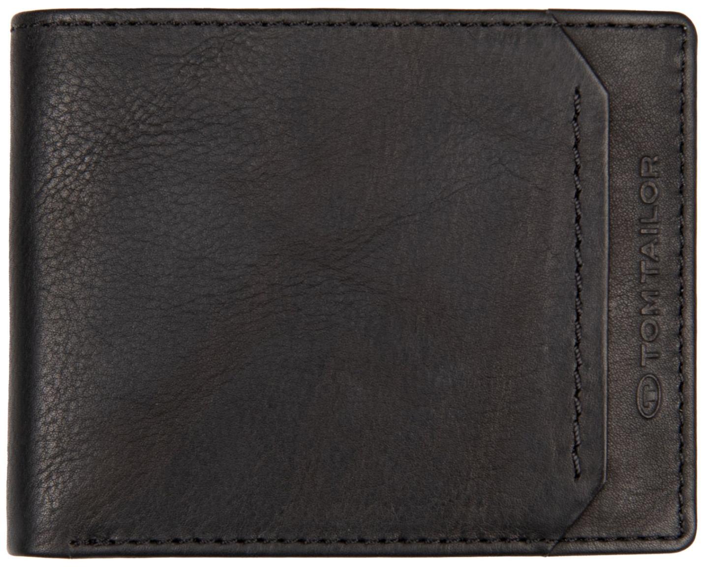 Tom Tailor Sam Herren Portemonnaie Leder Schwarz