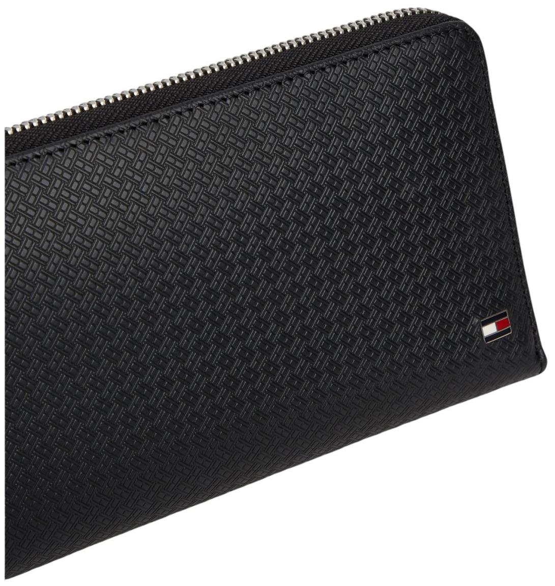 Tommy Hilfiger Emboss ZA Wallet Geldbörse Rindsleder Schwarz