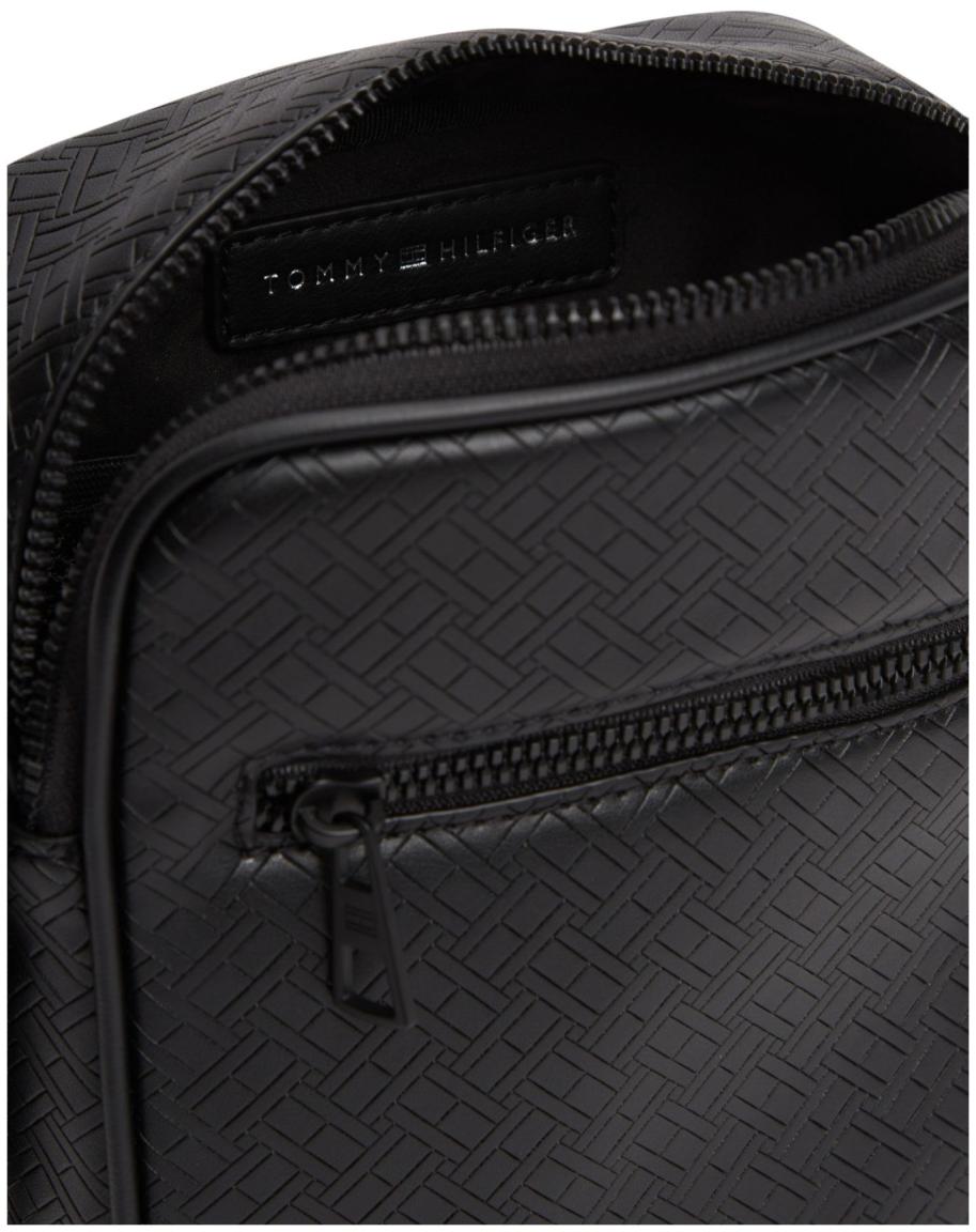 Tommy Hilfiger Embossed Flag Mini Reporter Herrentasche Schwarz