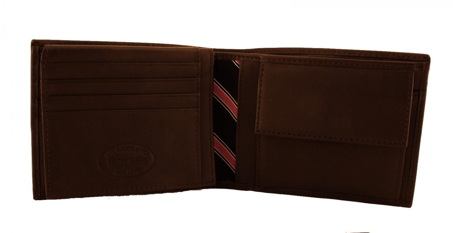 Tommy Hilfiger Eton Lederbörse für Herren quer dunkelbraun