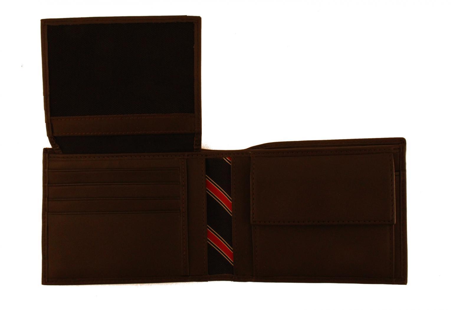 Tommy Hilfiger Eton Lederbörse für Herren quer dunkelbraun