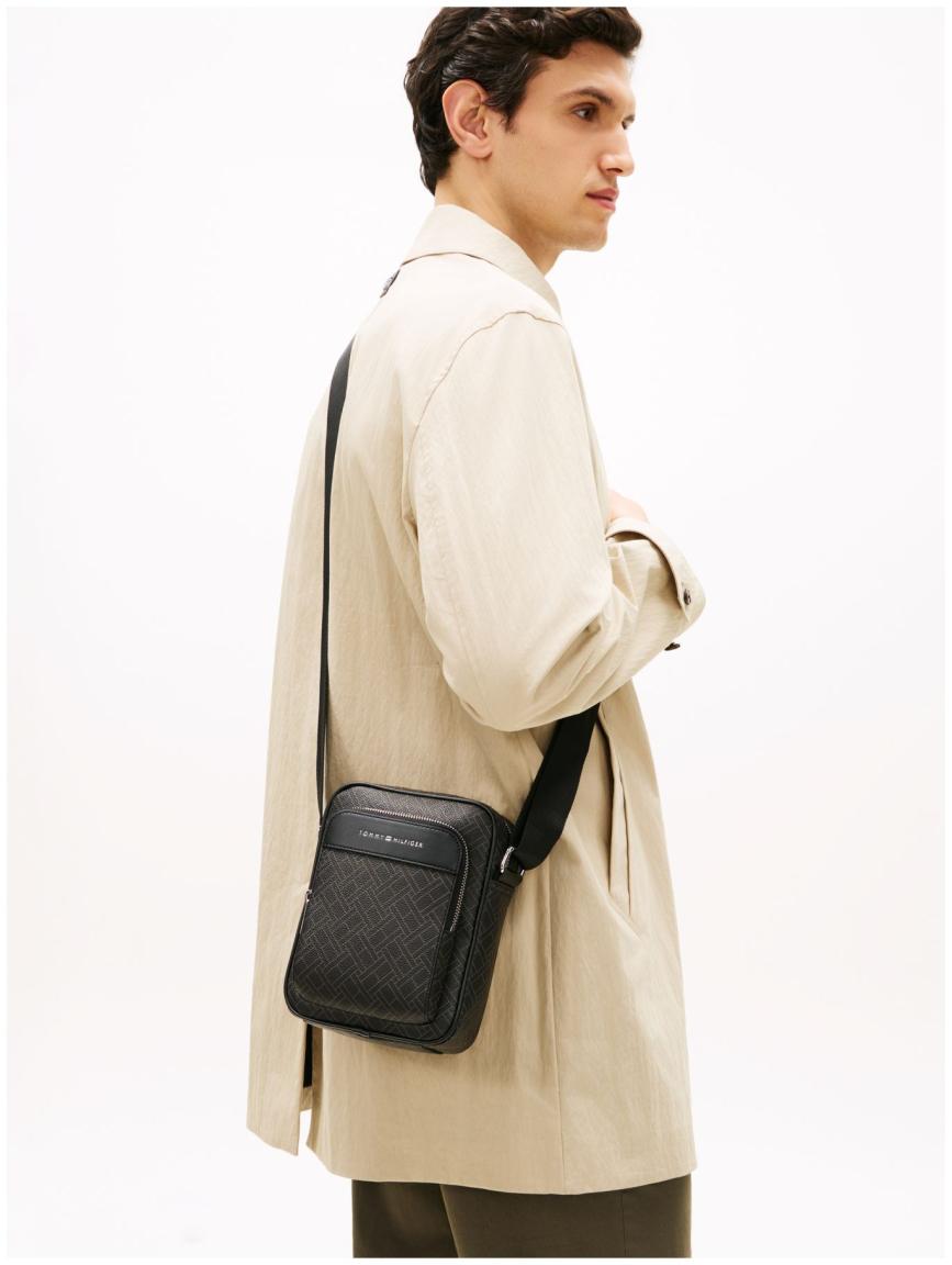 Tommy Hilfiger Flag Monogram Mini Reporter Herrentasche Schwarz