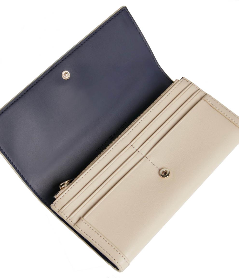 Tommy Hilfiger Geldbörse Damen TH City Compact L Flap Beige
