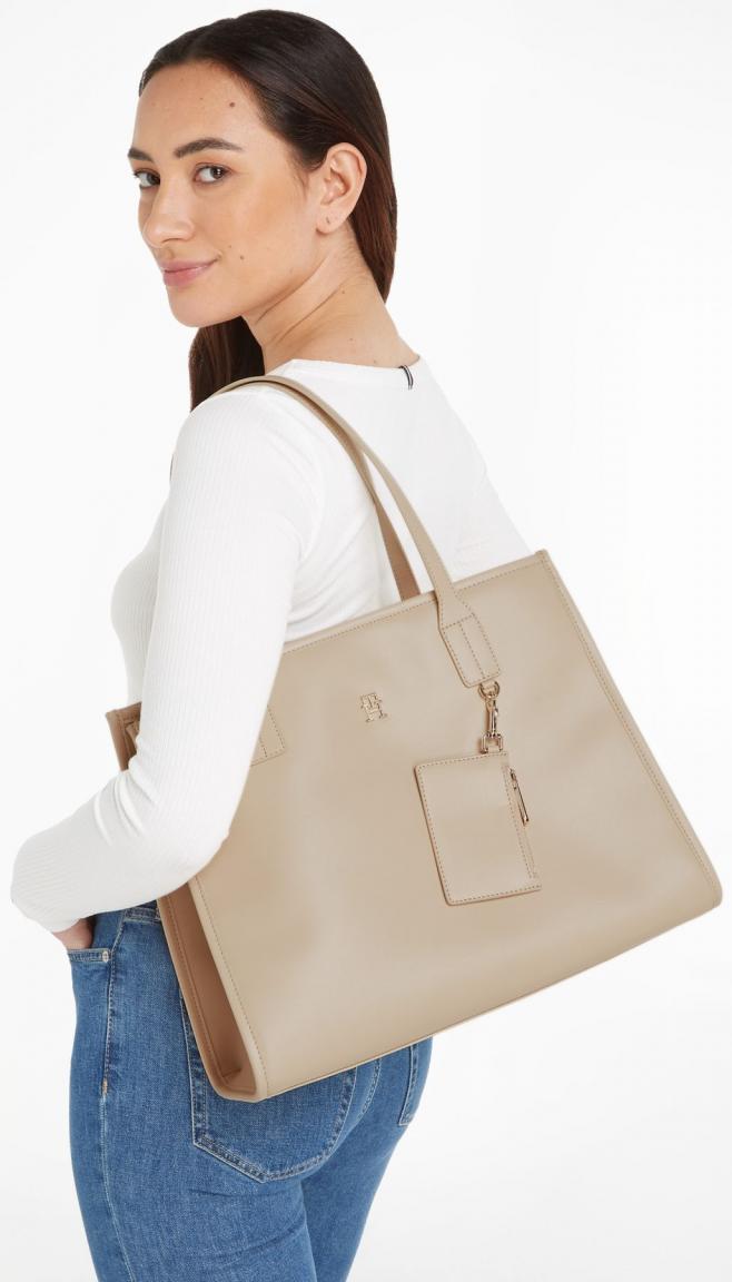 Tommy Hilfiger Henkeltasche TH City Tote White Clay