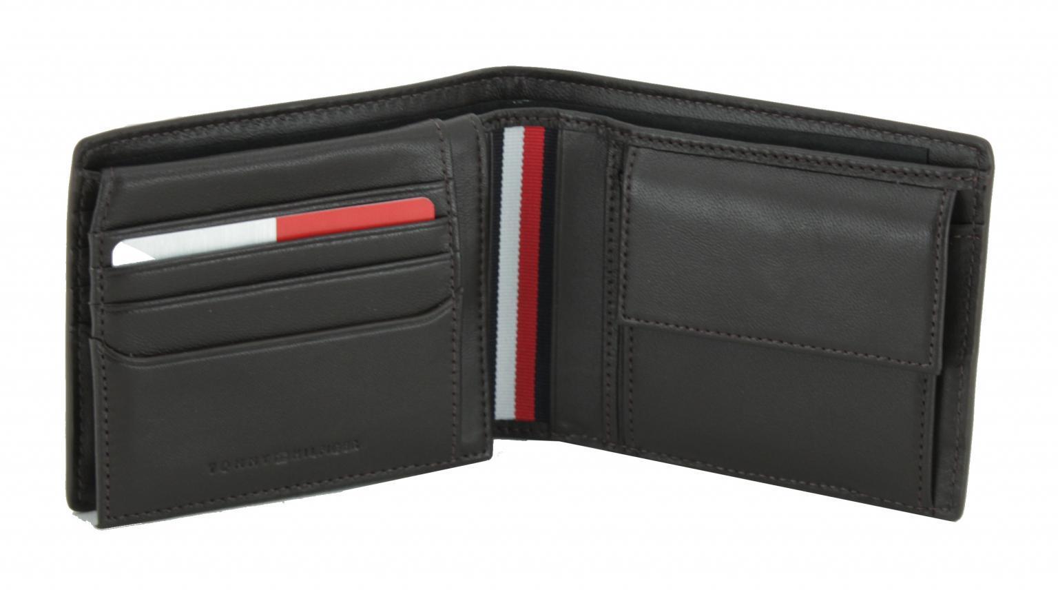 Tommy Hilfiger Herrengeldbörse Black TH Metro CC Flap an Coin schwarz