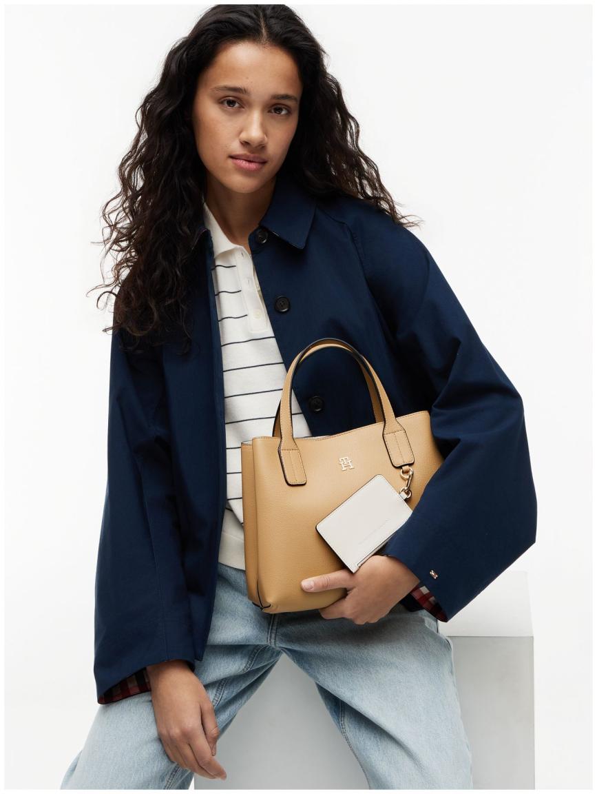 Tommy Hilfiger Icon Mini Satchel Kurzgrifftasche Classic Khaki - Camel