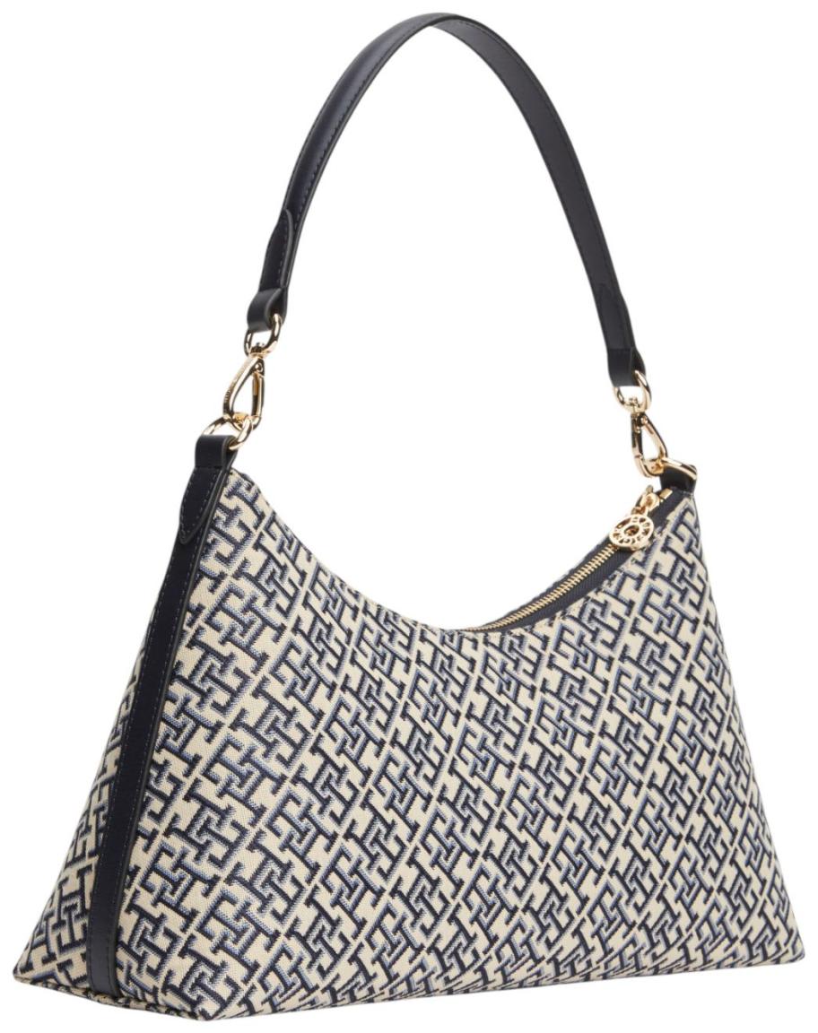 Tommy Hilfiger Icon Shoulder Bag Handtasche Jacquard Blue Mono