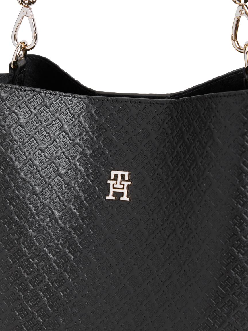 Tommy Hilfiger Icon Shoulder Bag Mono Beuteltasche Schwarz