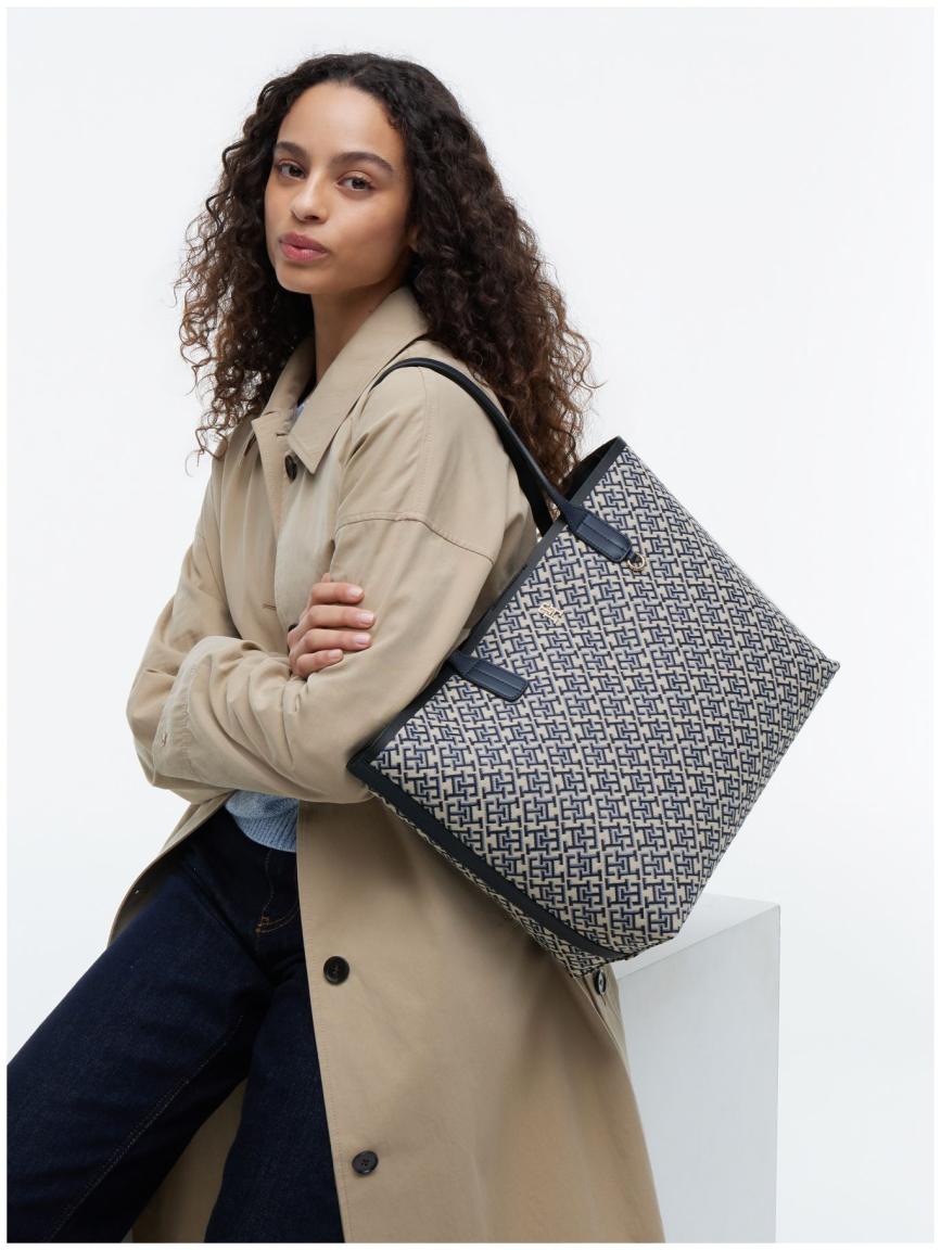 Tommy Hilfiger Icon Tote Shopper Jacquard Blue Mono