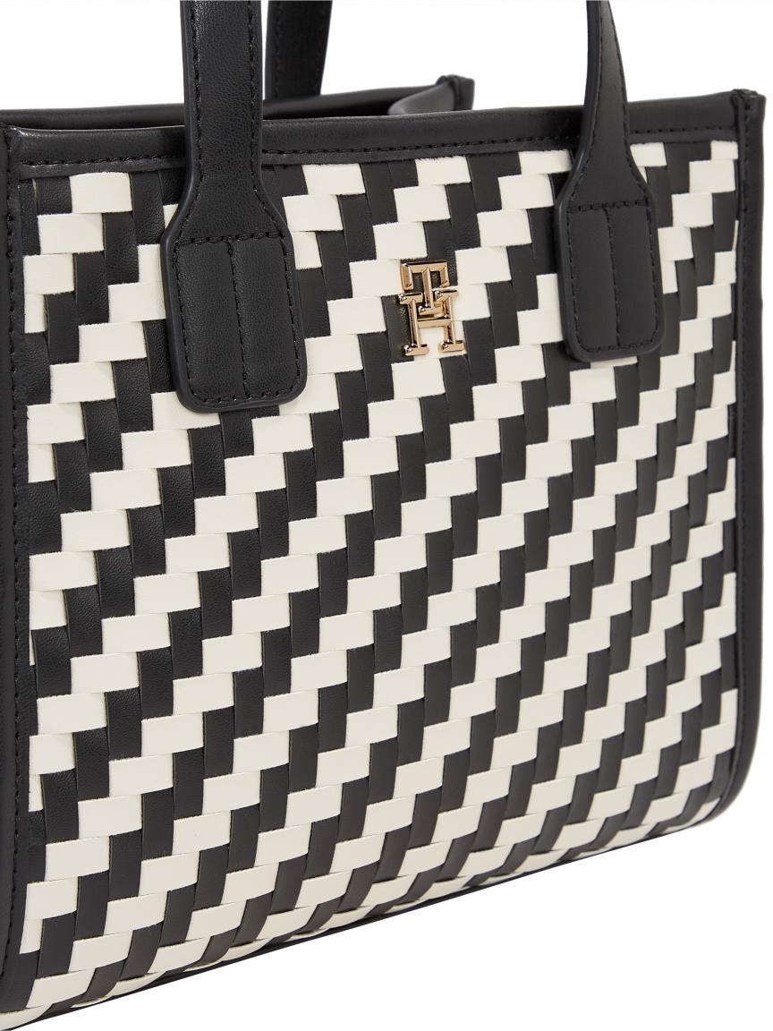 Tommy Hilfiger Kurzgrifftasche Mini Woven Black White