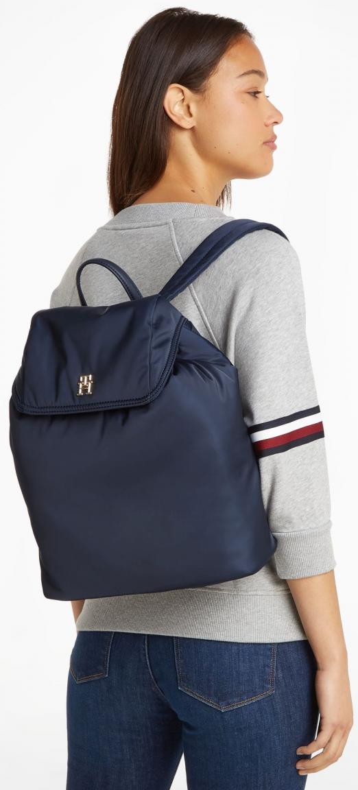 Tommy Hilfiger wattierter Rucksack Überschlag Blau