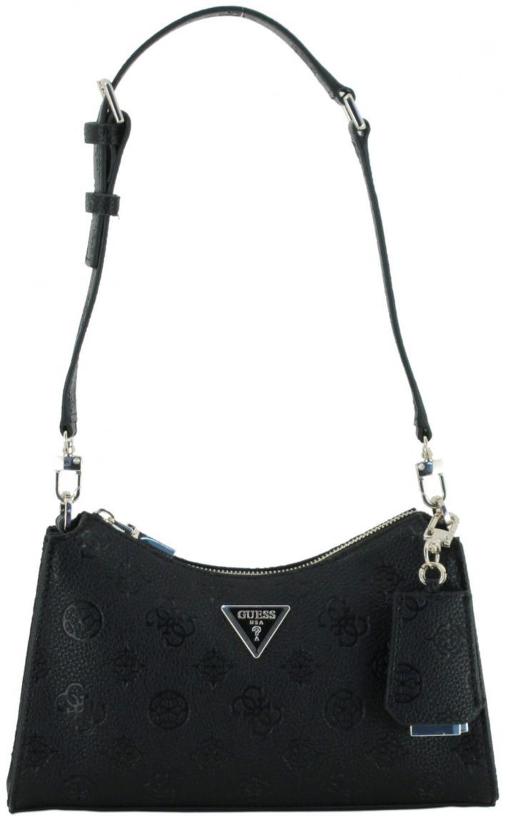 Top Zip Shoulder Bag hellbeige Guess Cresidia II Bone Logoprägung