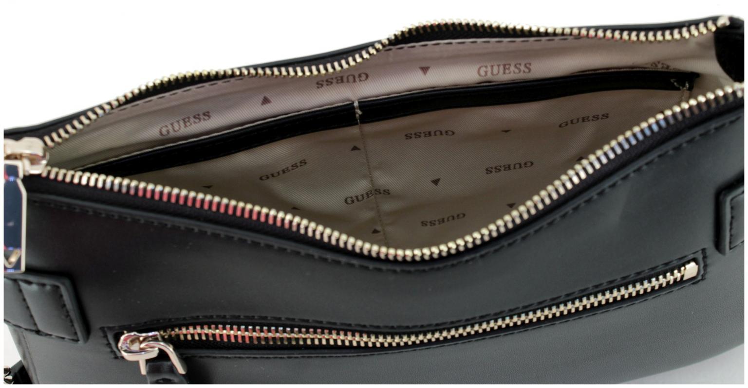 Top Zip Shoulder Bag schwarz Kettenhenkel Guess Lorelei