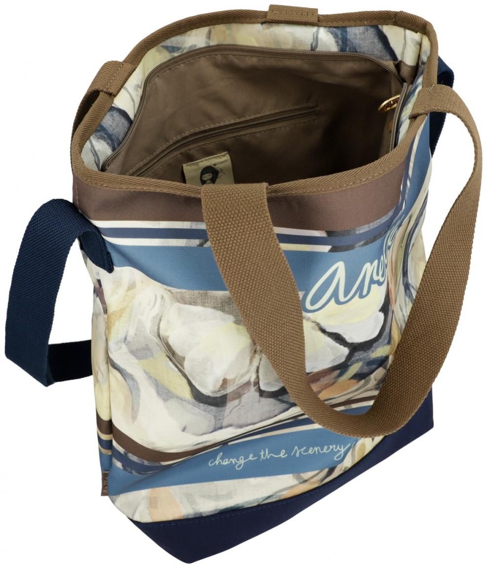 Tragetasche Anekke Memories Stories floraler Print blau braun bunt