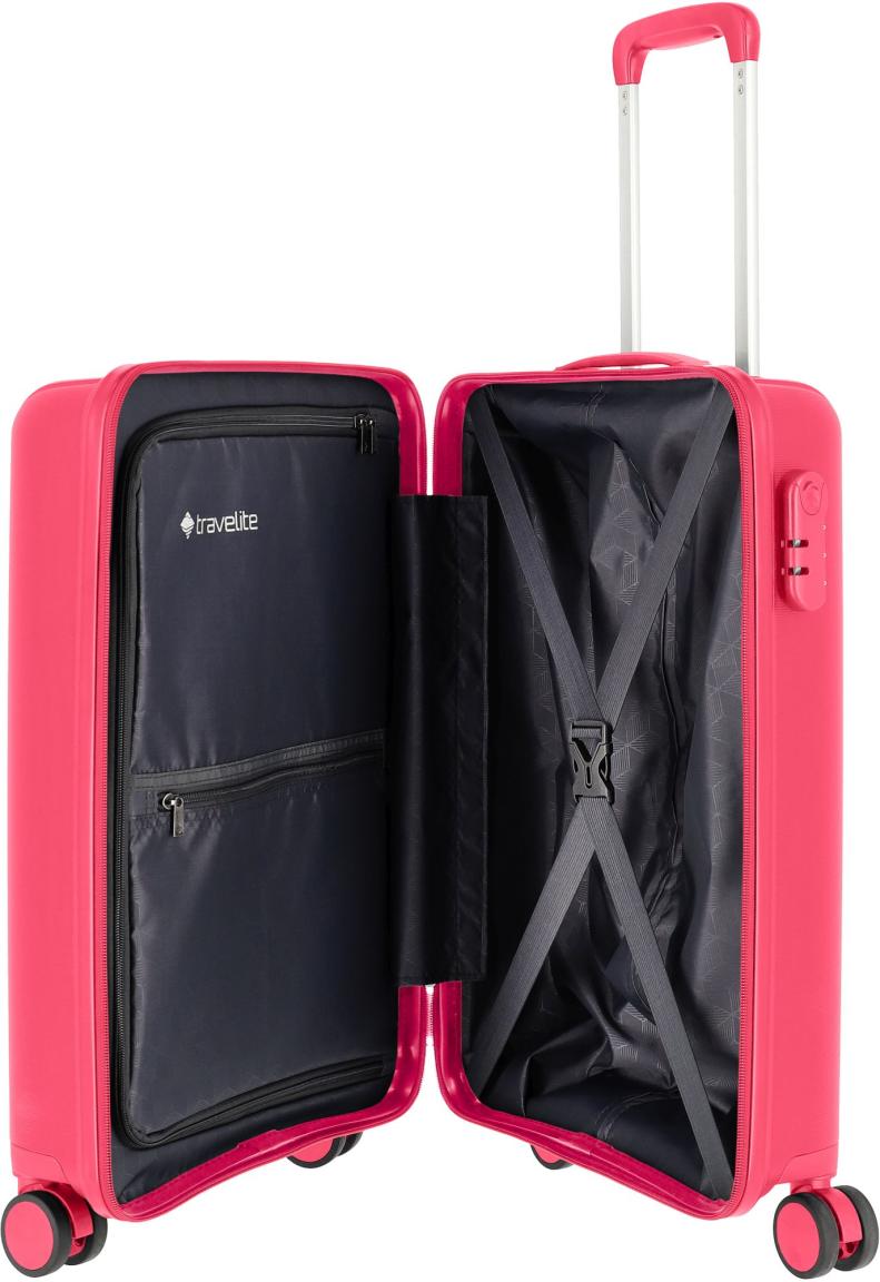Travelite Bordtrolley knallpink Vaka Cyclam Hartschale Handgepäck