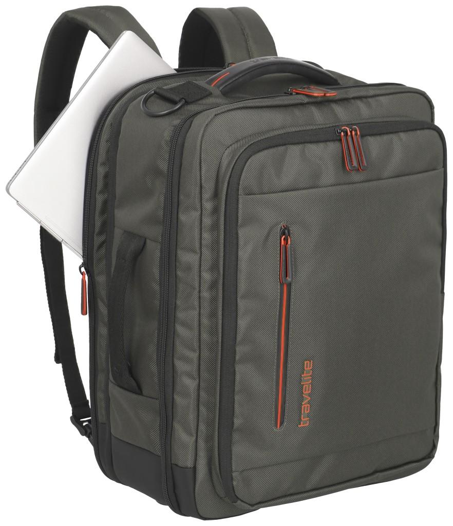 Travelite Crosslite Bordtasche Rucksack olivgrün Laptopfach
