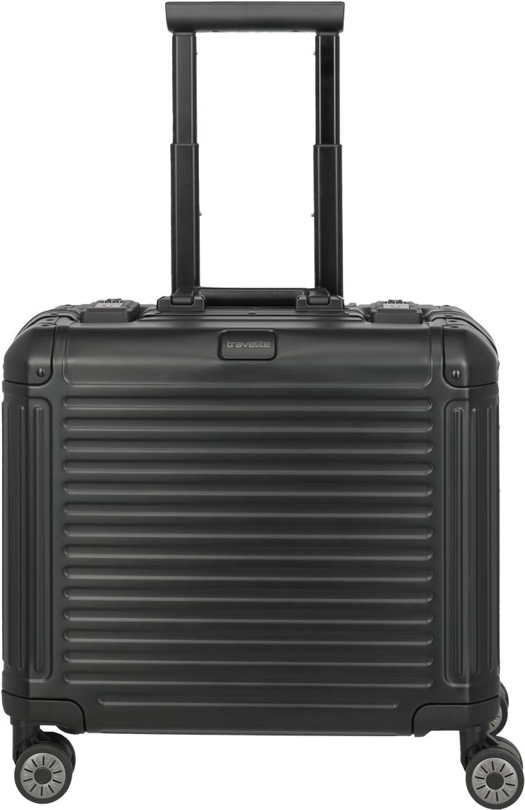 Travelite Next Business Wheeler Alukoffer Laptopfach - Schwarz