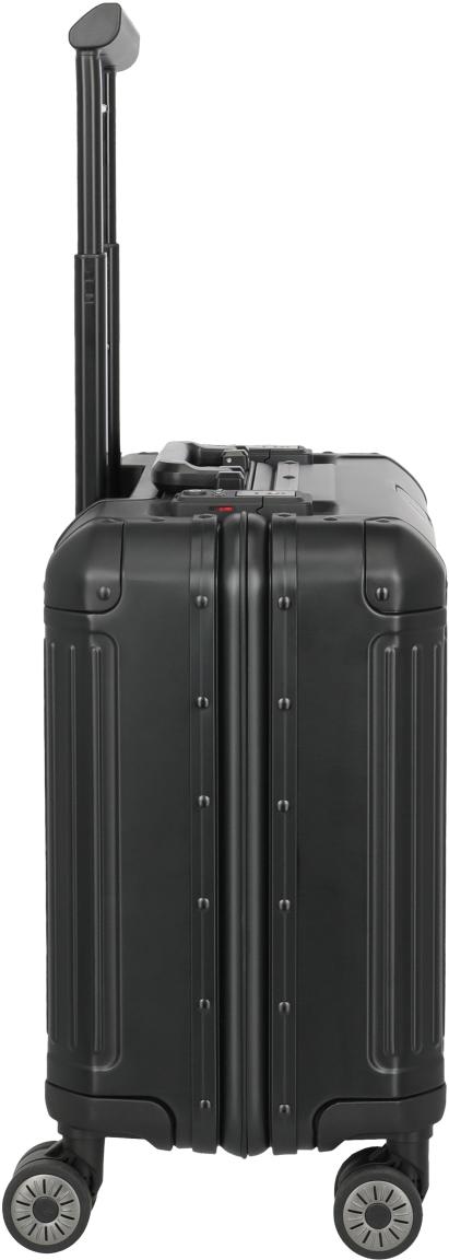 Travelite Next Business Wheeler Alukoffer Laptopfach - Schwarz