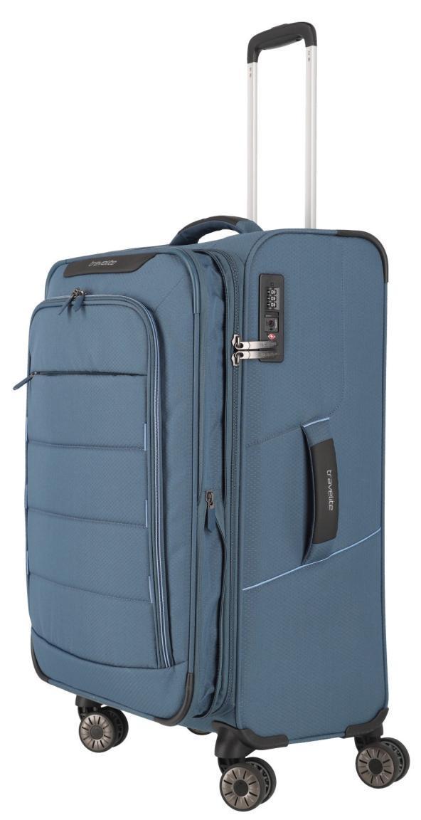 Travelite Skaii M 67cm erweiterbar Panoramablau Reisetrolley