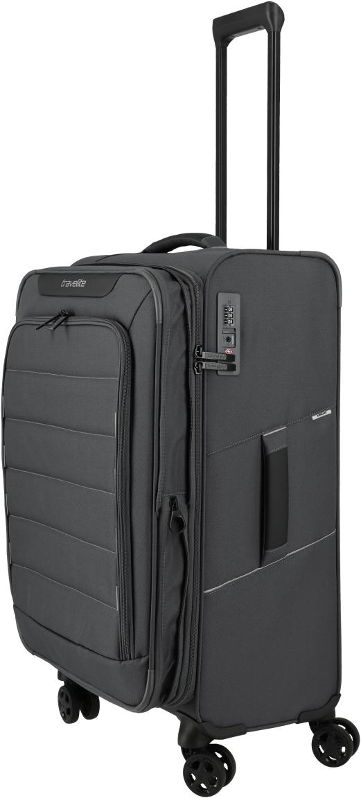 Travelite Skaii Rollenkoffer M Dehnfalte Anthracite - Grau