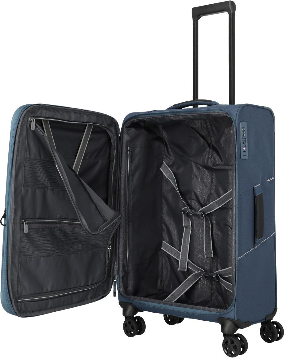 Travelite Skaii Rollenkoffer M Dehnfalte Navy - Blau