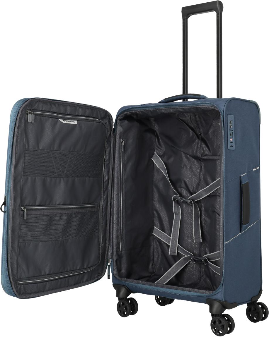 Travelite Skaii Rollenkoffer M Dehnfalte Navy - Blau