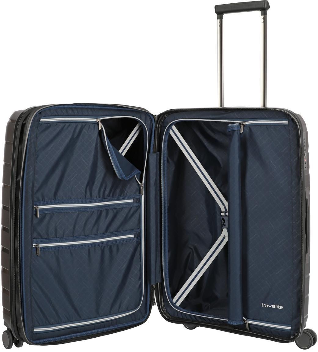 Travelite erweiterbarer Reisekoffer 67cm dunkelgrau Air Base 4w Trolley M