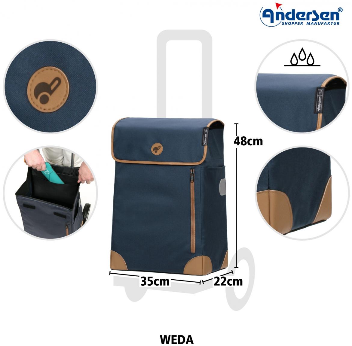 Treppensteiger Scala Shopper Weda Blau Andersen Einkaufsroller dunkelblau
