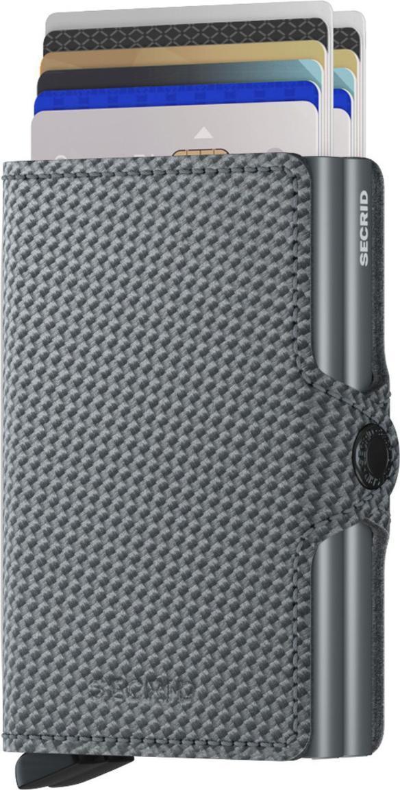 Twinwallet Carbon Cool Grey Secrid Kartenschutzhülle Etui Leder Aluminium Grau RFID