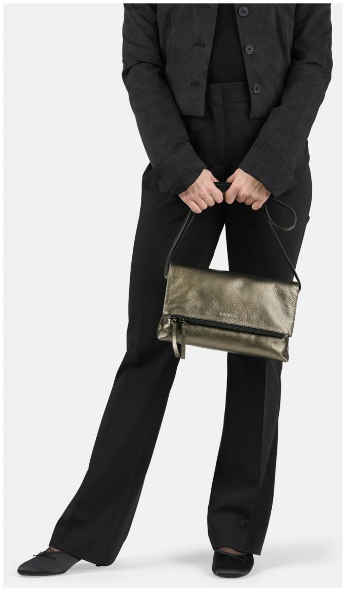 Überschlagtasche BURKELY Creased Crystal Satchel Bag Gun Metal Gold