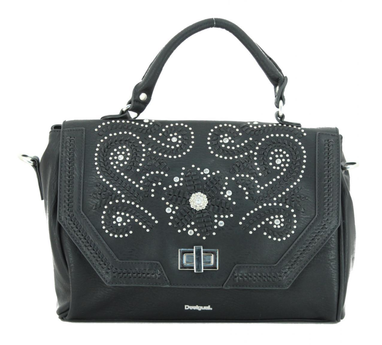 Überschlagtasche Desigual Tivoli Dixie schwarz Nieten Glitzer