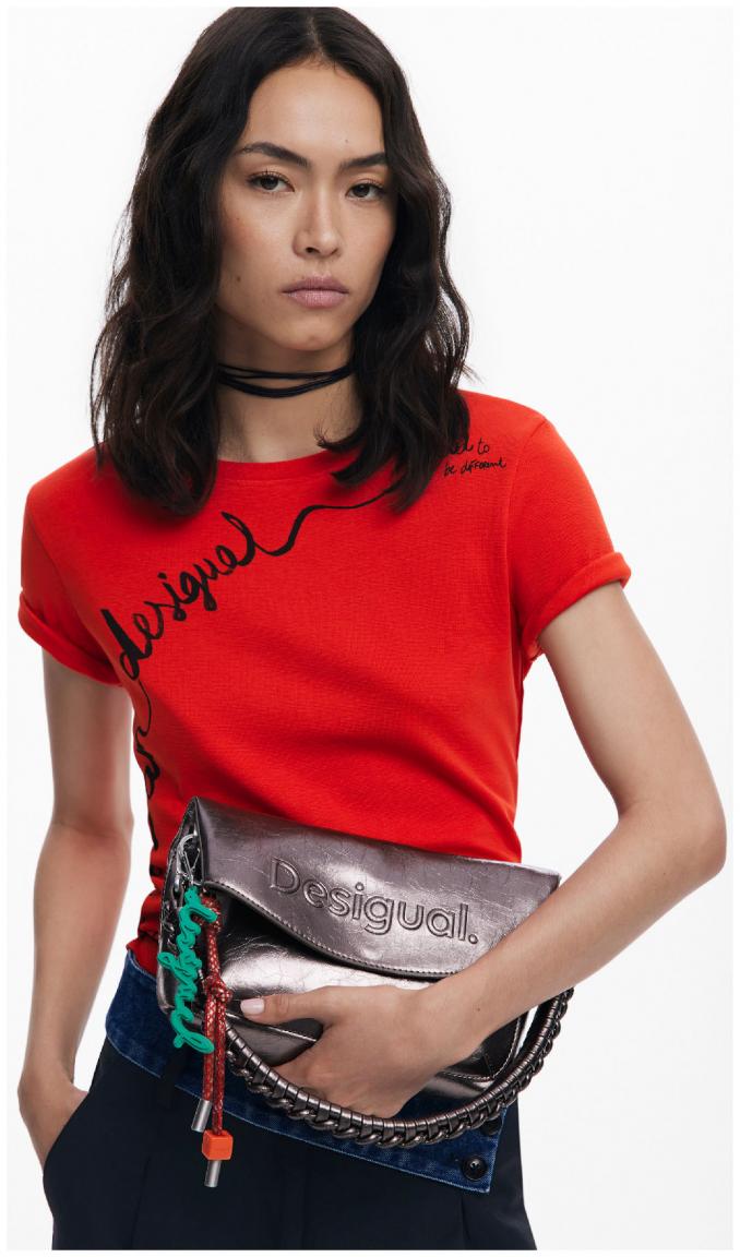 Überschlagtasche Desigual Trokel Metallic Dark Silver