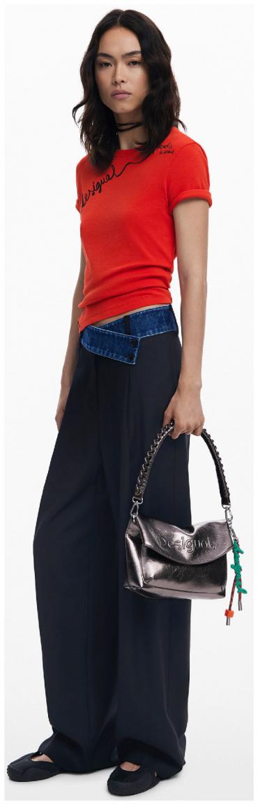 Überschlagtasche Desigual Trokel Metallic Dark Silver