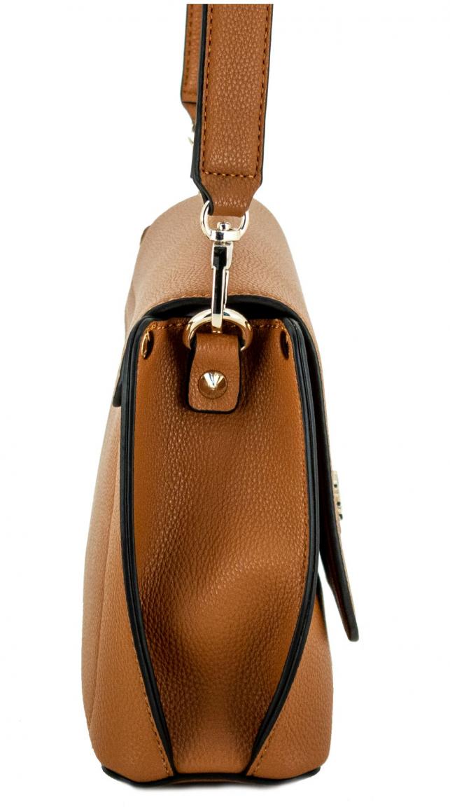 Überschlagtasche Guess Meridian Flap Crossbody Cognac braun genarbt