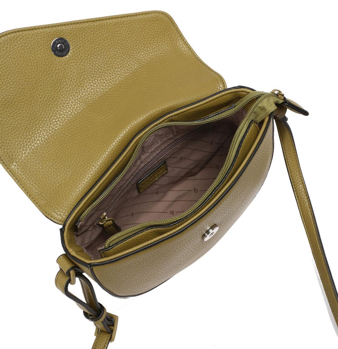 Überschlagtasche Iris Olive L.Credi Markenanhänger grün