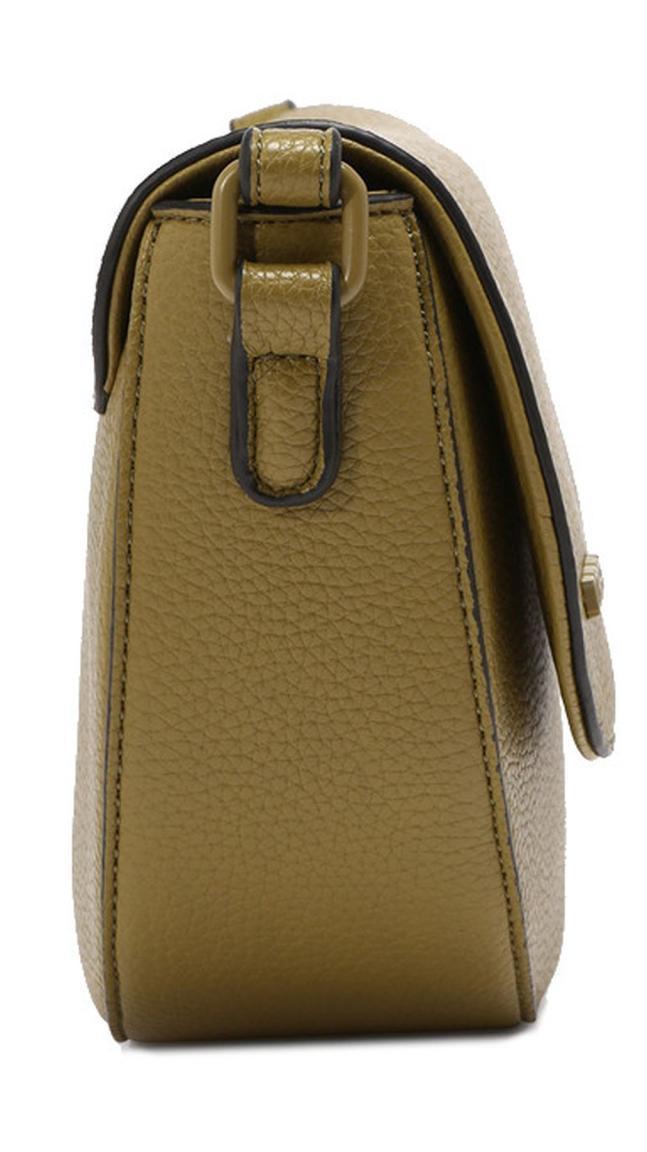 Überschlagtasche Iris Olive L.Credi Markenanhänger grün