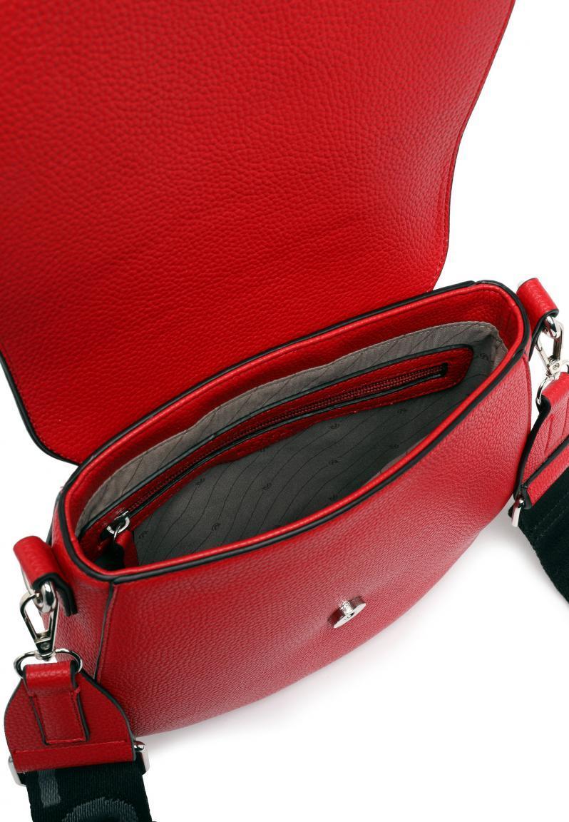 Überschlagtasche rot L.Credi Hauke Mohn Webband Crossbody