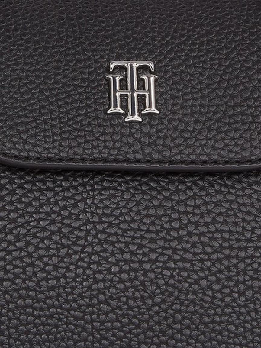 Überschlagtasche schwarz Tommy Hilfiger Element Satchel Silbermetall