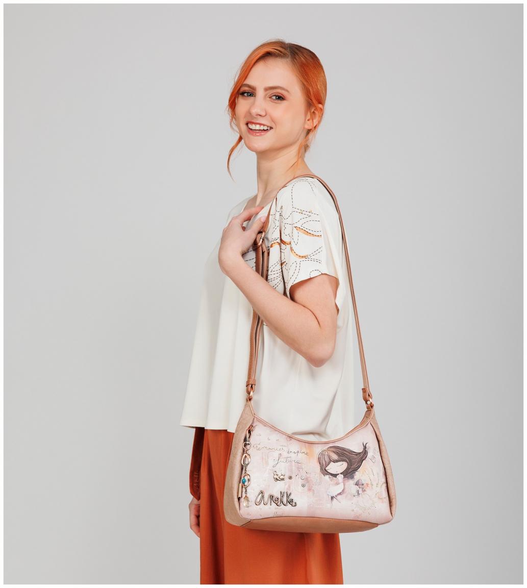Umhängetasche Anekke Memories Glitzer beige