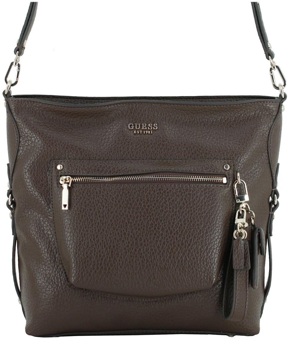 Umhängetasche Guess Marsha Espresso dunkelbraun genarbt