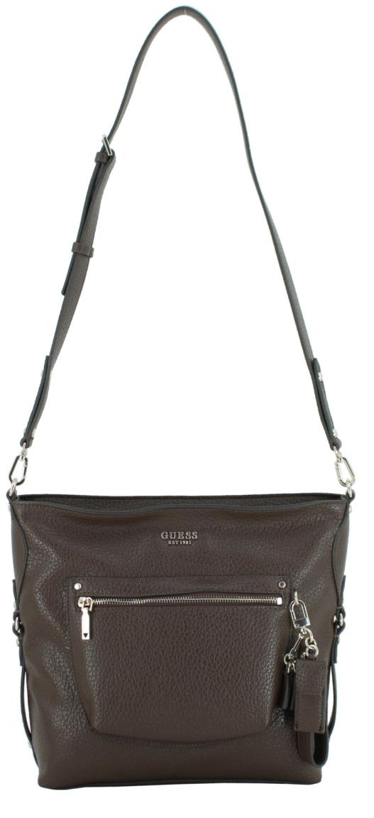 Umhängetasche Guess Marsha Espresso dunkelbraun genarbt