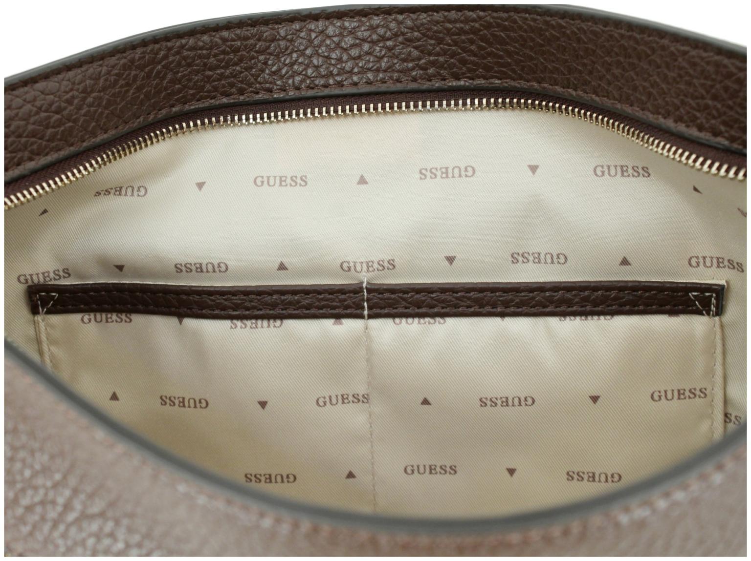Umhängetasche Guess Marsha Espresso dunkelbraun genarbt