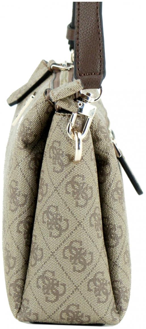Umhängetasche mit Logoprint Guess Noelle Latte Logo braun beige