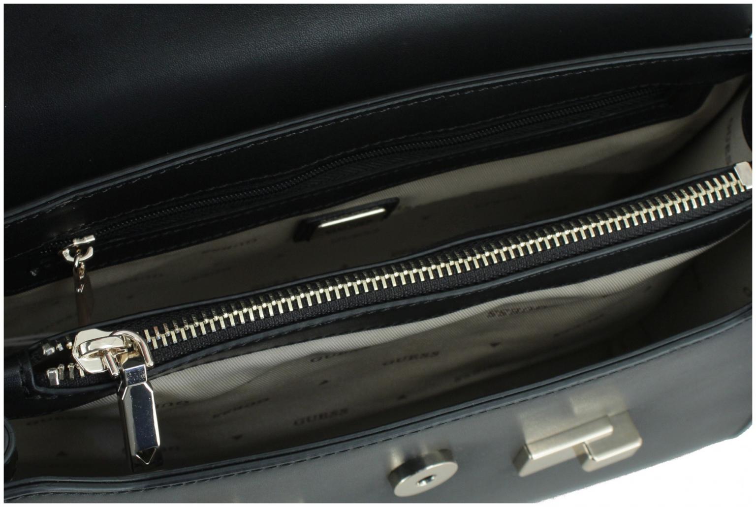 Umhängetasche mit Überschlag Guess Aldith Top Handle schwarz