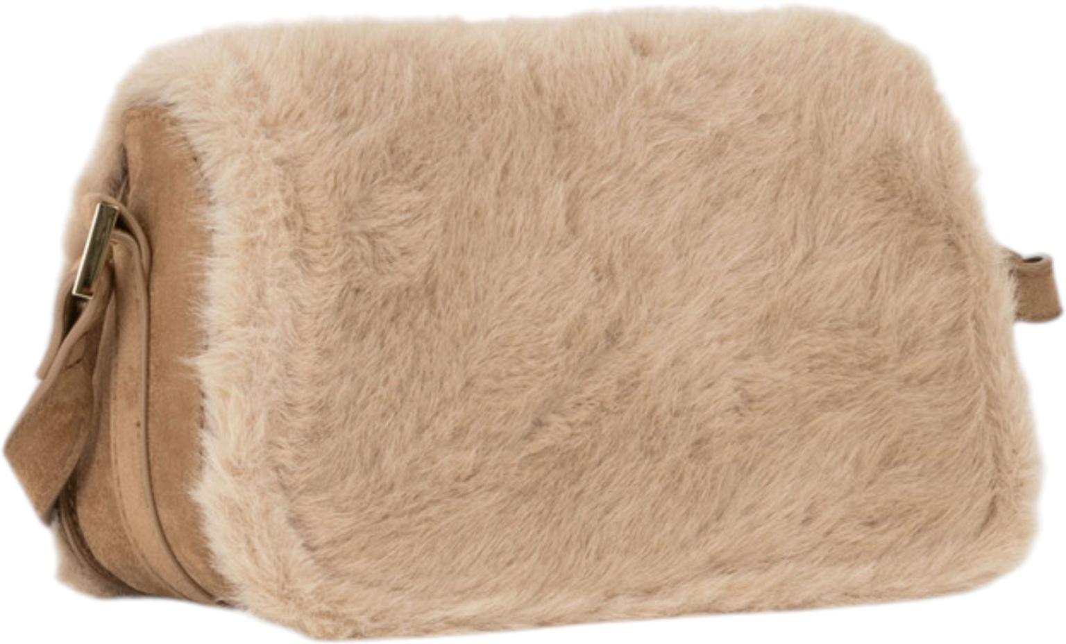 Valentino Iceland Überschlagtasche Fell Beige