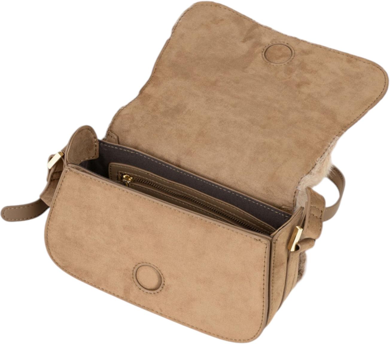 Valentino Iceland Überschlagtasche Fell Beige