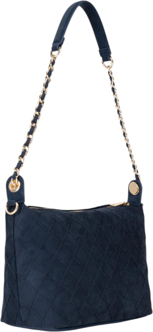Valentino Makena Beuteltasche Velours Blu - Dunkelblau
