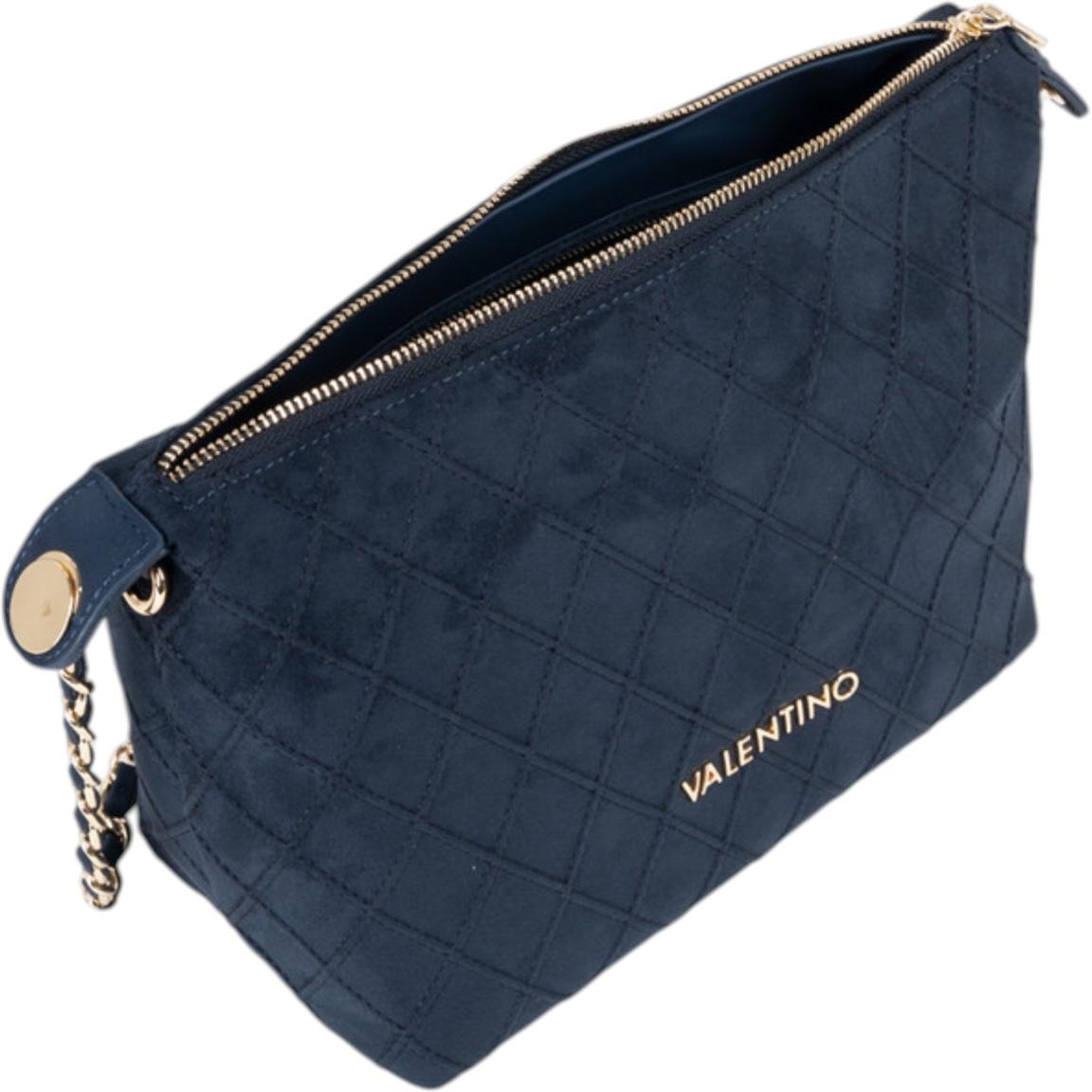 Valentino Makena Beuteltasche Velours Blu - Dunkelblau