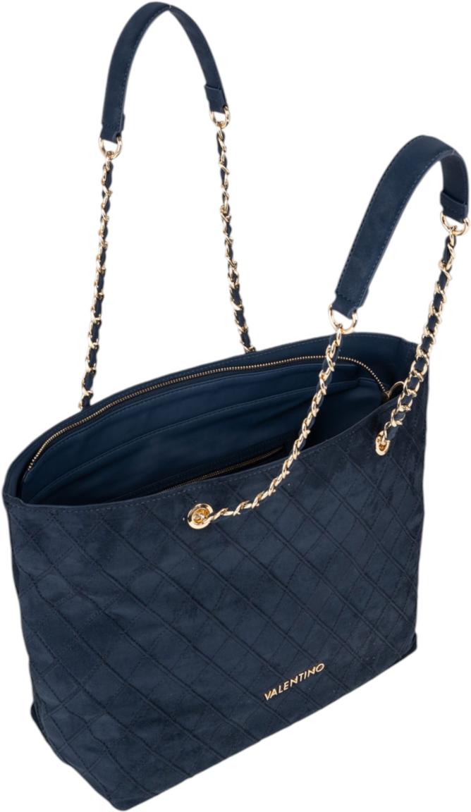 Valentino Makena Shopper Velours Blu - Dunkelblau
